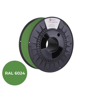 Tlačová struna (filament) C-TECH PREMIUM LINE, PLA, dopravná zelená, RAL6024, 1, 75mm, 1kg
