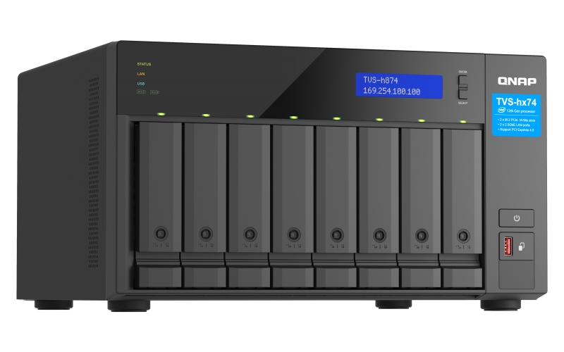 QNAP TVS-h874-i5-32G (6core 4, 4GHz, ZFS, 32GB RAM, 8x SATA, 2x M.2 NVMe, 2x PCIe, 2x 2, 5GbE, HDMI) 