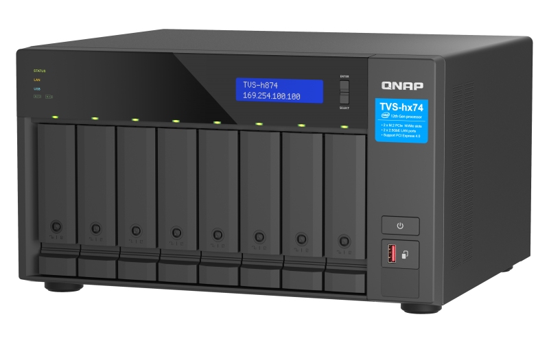 QNAP TVS-h874-i5-32G (6core 4, 4GHz, ZFS, 32GB RAM, 8x SATA, 2x M.2 NVMe, 2x PCIe, 2x 2, 5GbE, HDMI) 