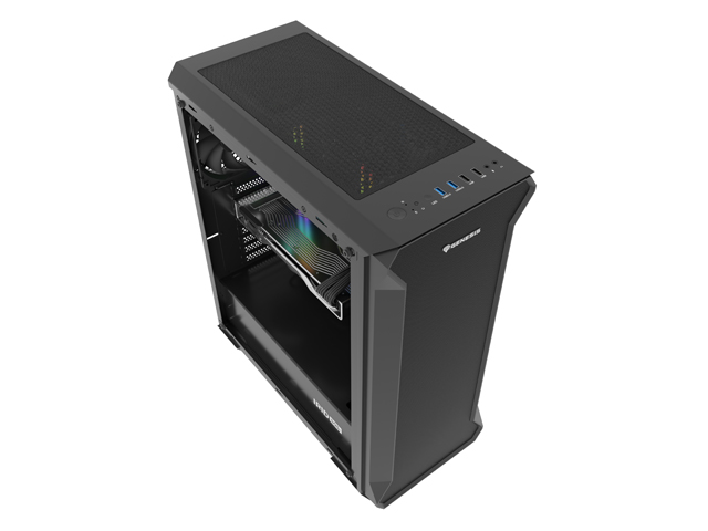 Počítačová skriňa Genesis IRID 505F/ Midi Tower/ Transpar./ Čierna 