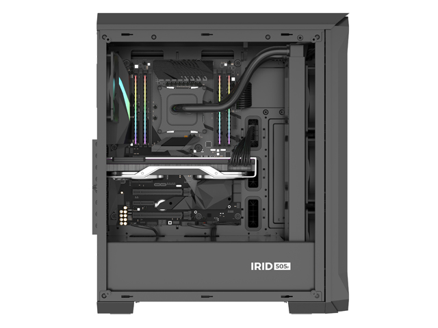 Počítačová skriňa Genesis IRID 505F/ Midi Tower/ Transpar./ Čierna 