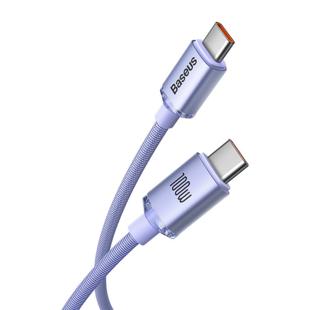 Baseus CAJY000705 Crystal Shine Series Dátový Kábel USB-C - USB-C 100W 2m Purple 