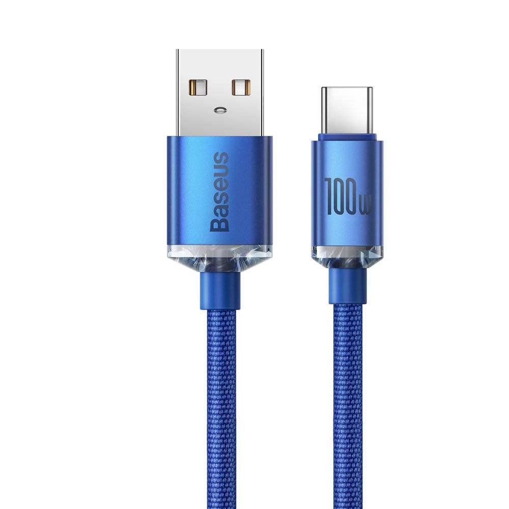 Baseus CAJY000503 Crystal Shine Series Dátový Kábel USB - USB-C 100W 2m Blue 