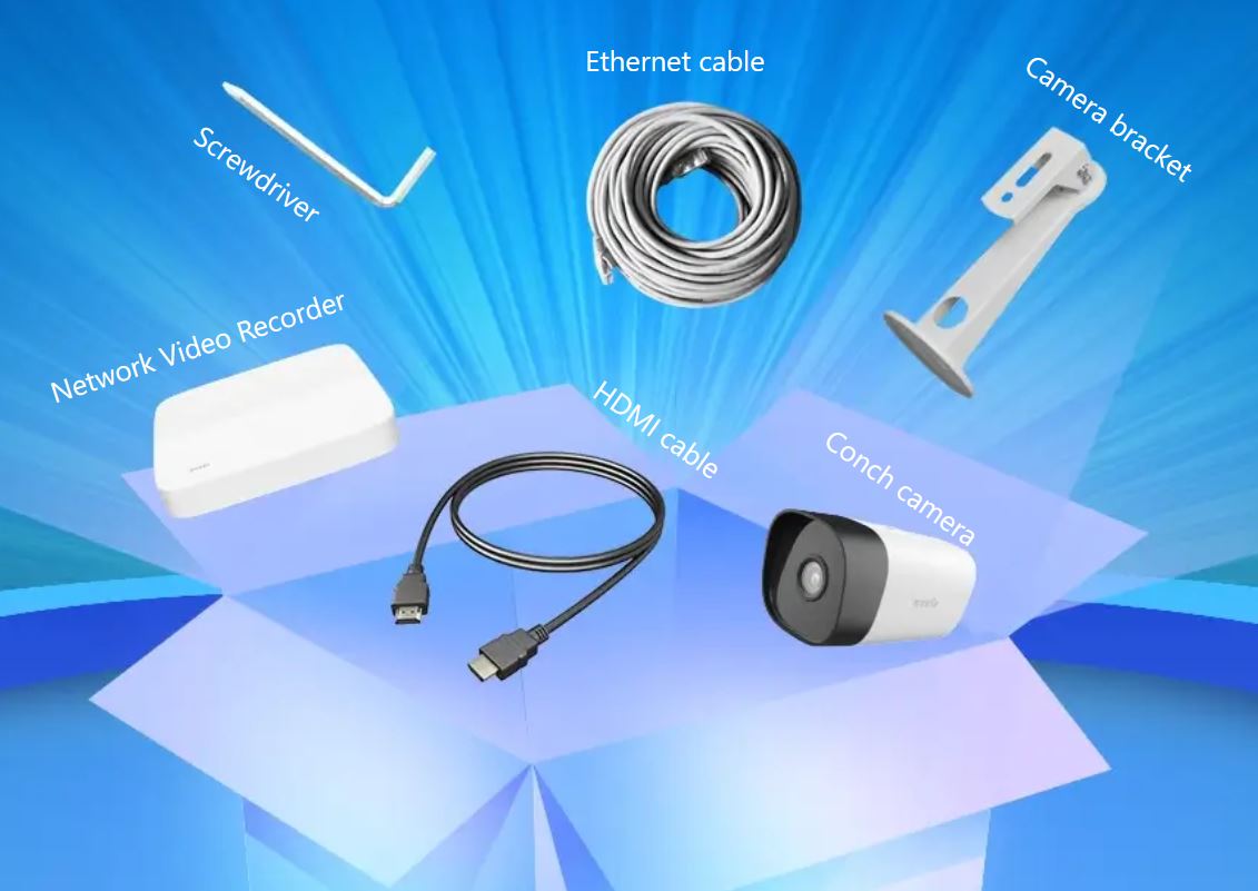 Tenda K4P-4TR - PoE kamerový set 4Mpx, 4CH NVR + 4x IP kamera 4Mpx, IP67, zvuk, web. rozhranie, CZ app 