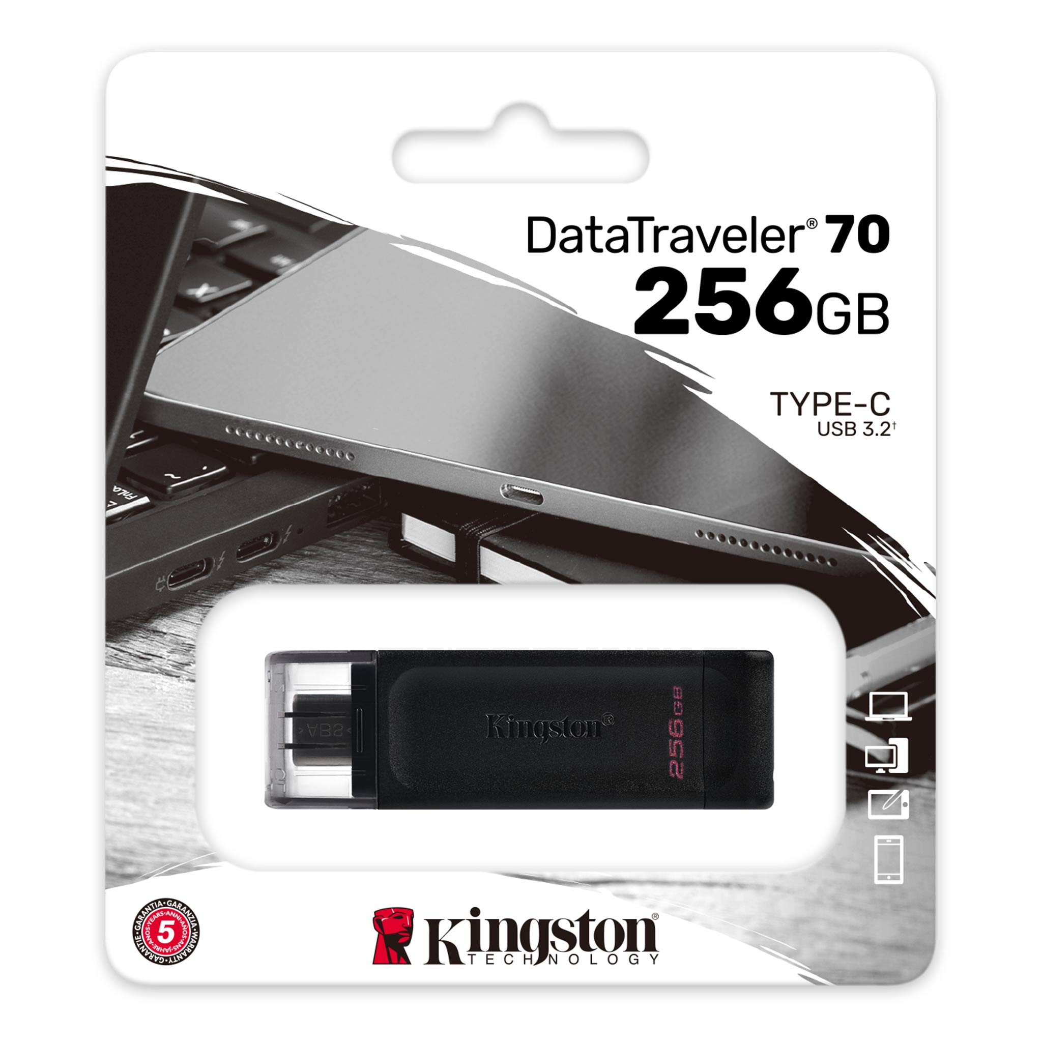 256GB Kingston DT70 USB-C 3.2 gen. 1 