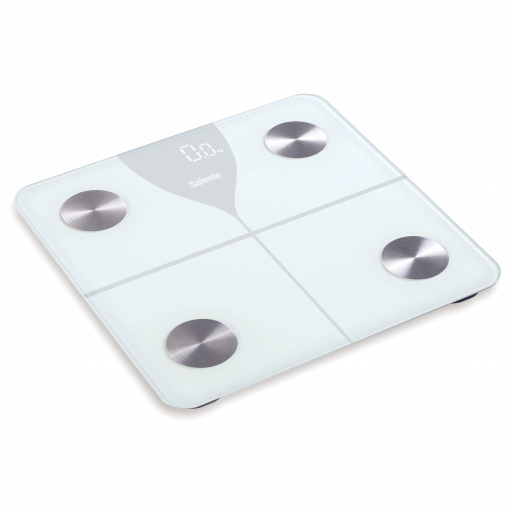 Salente SlimFit, múdra osobná diagnostická fitness váha, Bluetooth, biela 