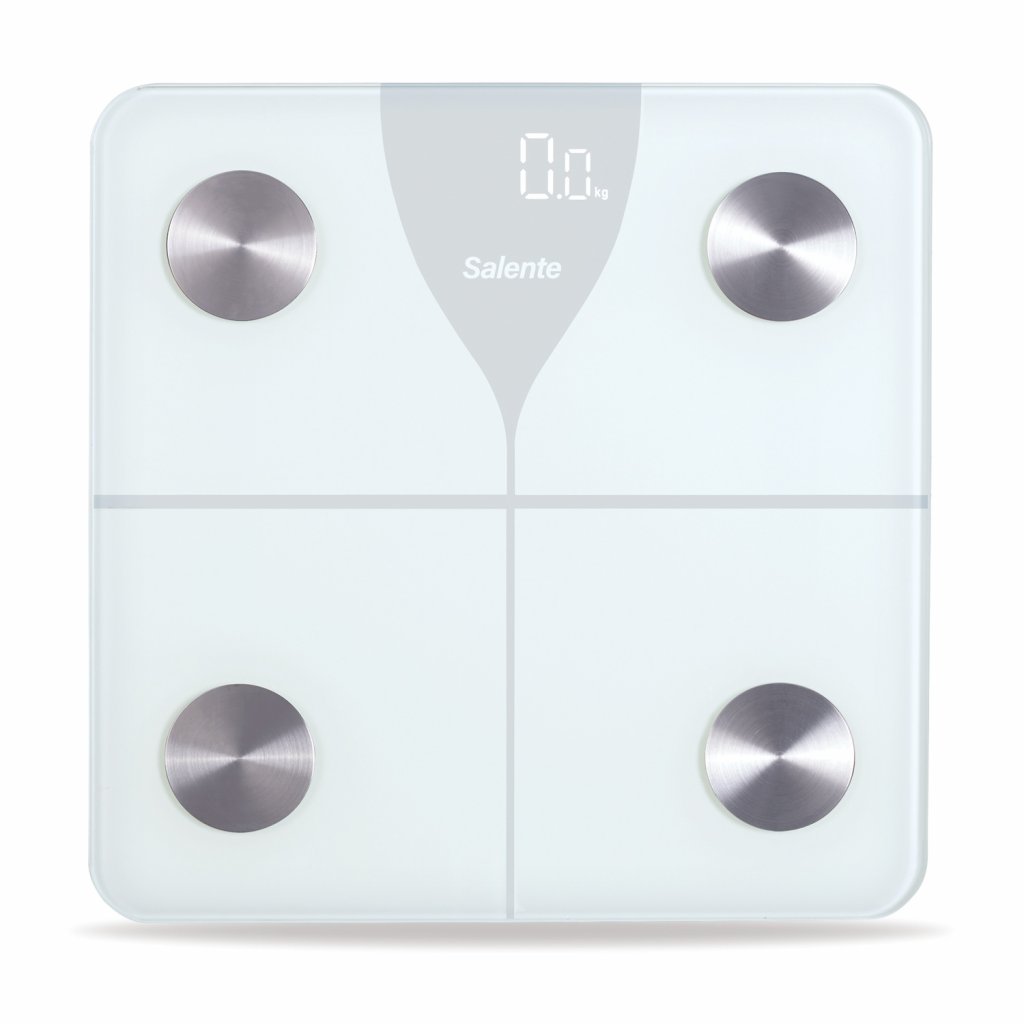 Salente SlimFit, múdra osobná diagnostická fitness váha, Bluetooth, biela 