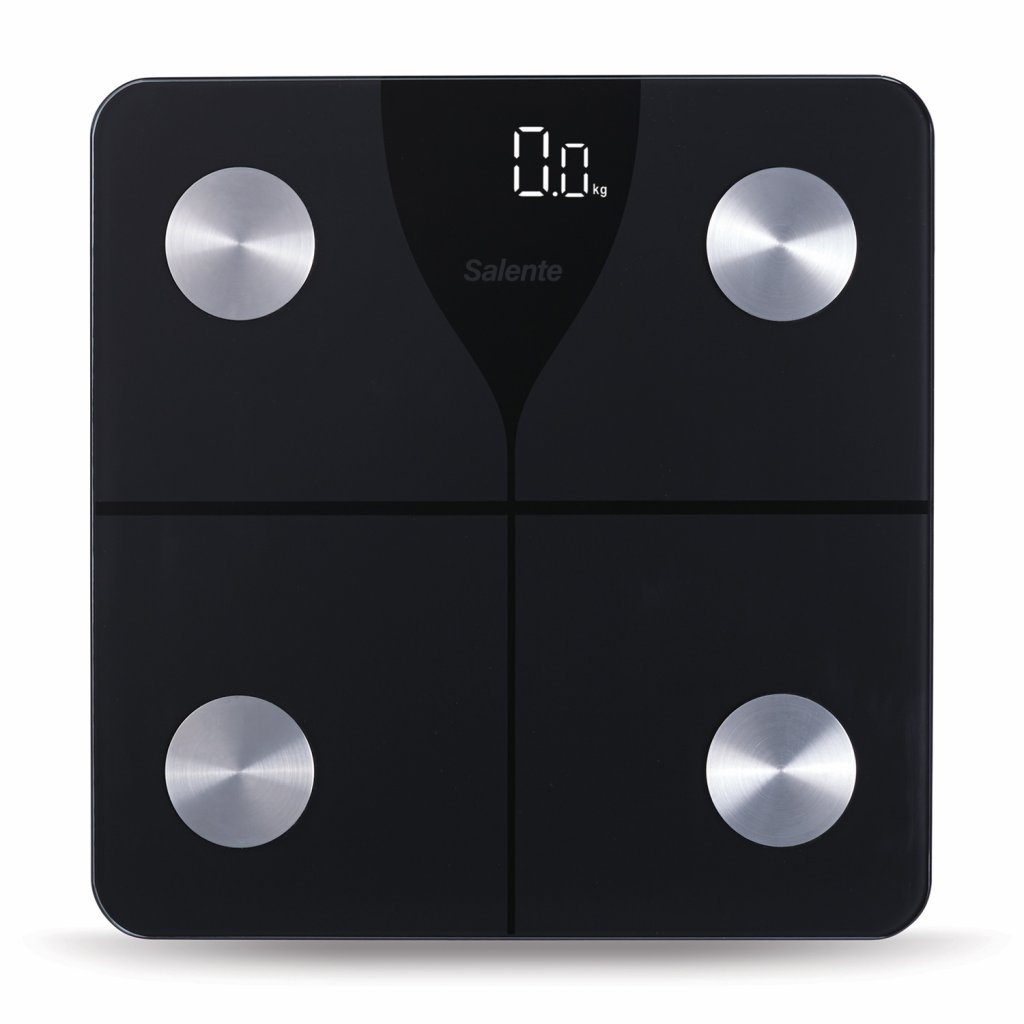 Salente SlimFit, múdra osobná diagnostická fitness váha, Bluetooth, čierna 