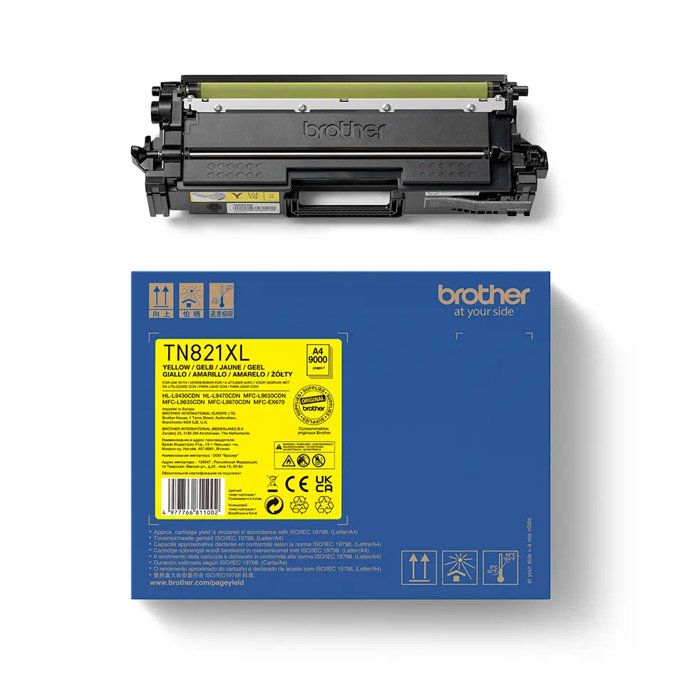 Brother TN-821XLY, toner žltá, 9 000 str. 