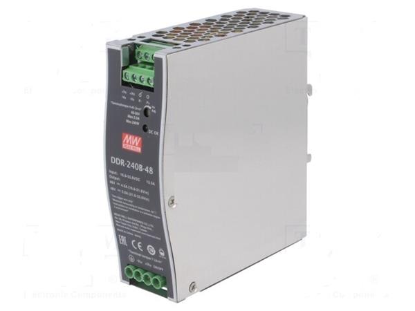 MEANWELL - DDR-240B-48 - Priemyselný menič napätia z 17-34V na 48V 240W na DIN