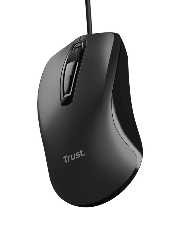 TRUST BASICS/ Kancelárska/ Optická/ 1 200 DPI/ Drôtová USB/ Čierna 