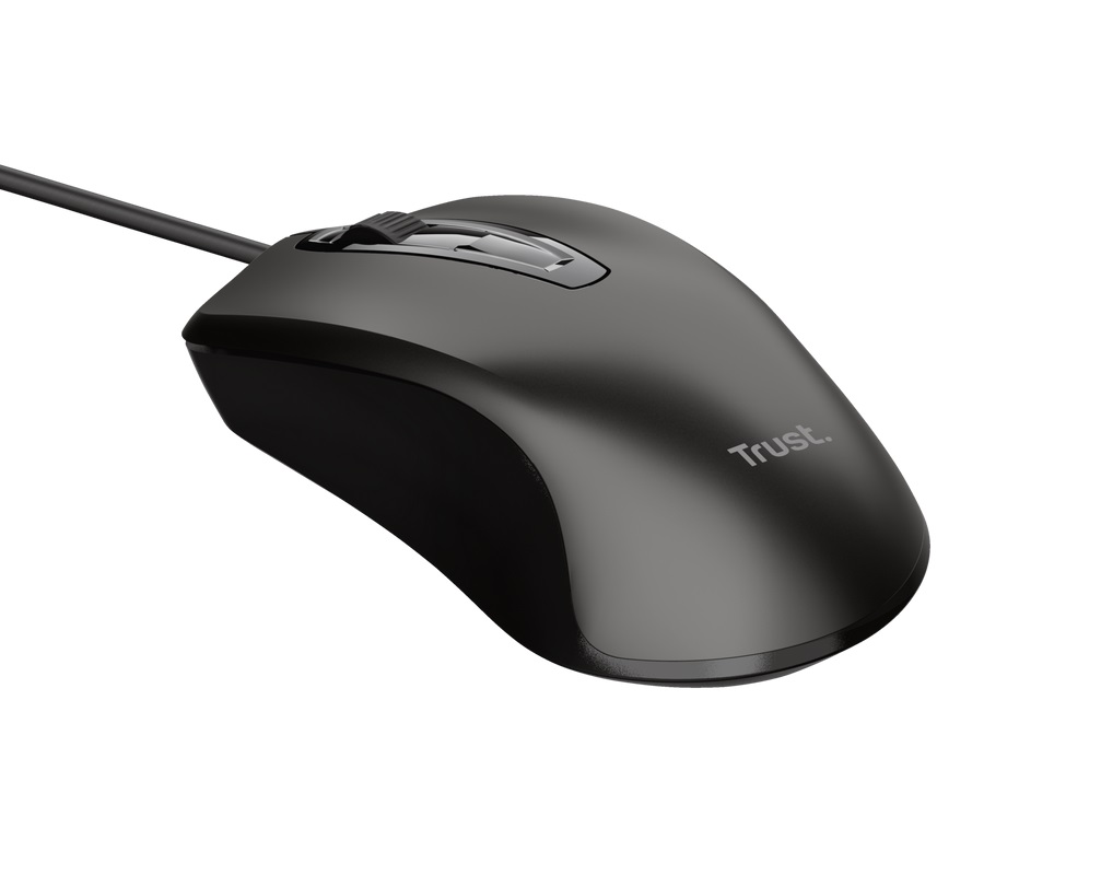 TRUST BASICS/ Kancelárska/ Optická/ 1 200 DPI/ Drôtová USB/ Čierna 