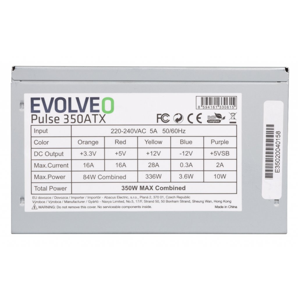 EVOLVEO Pulse 350, zdroj 350W, ATX, tichý, bulk, 3YRW 