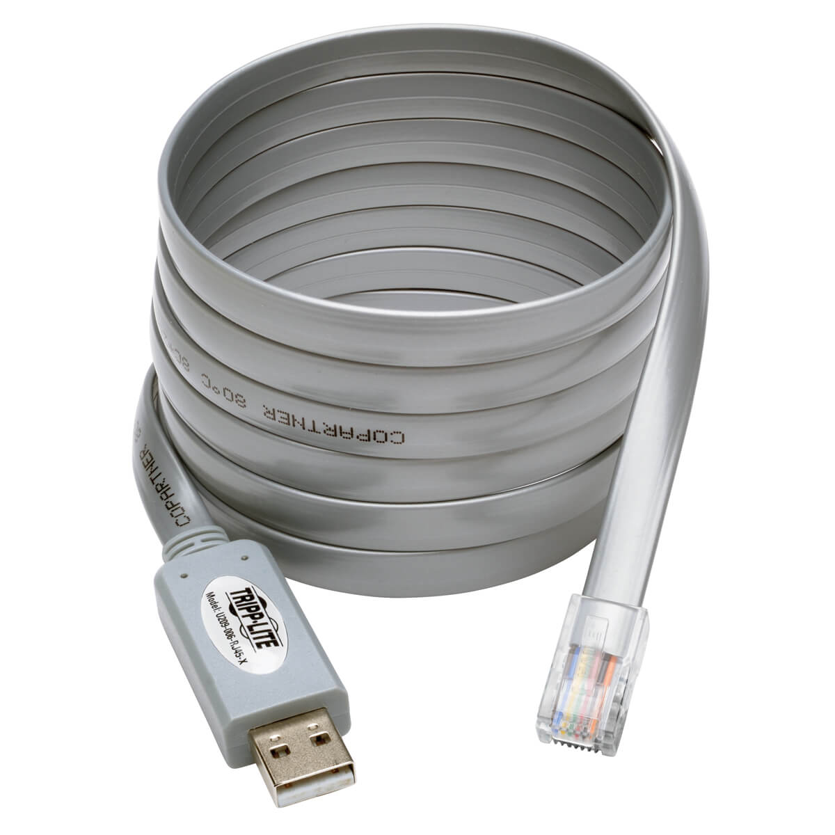 Adaptér USB-A/ RJ45, kompatibilný s Cisco, 250Kb/ s (Samec/ Samec), sivý kábel 1.83m