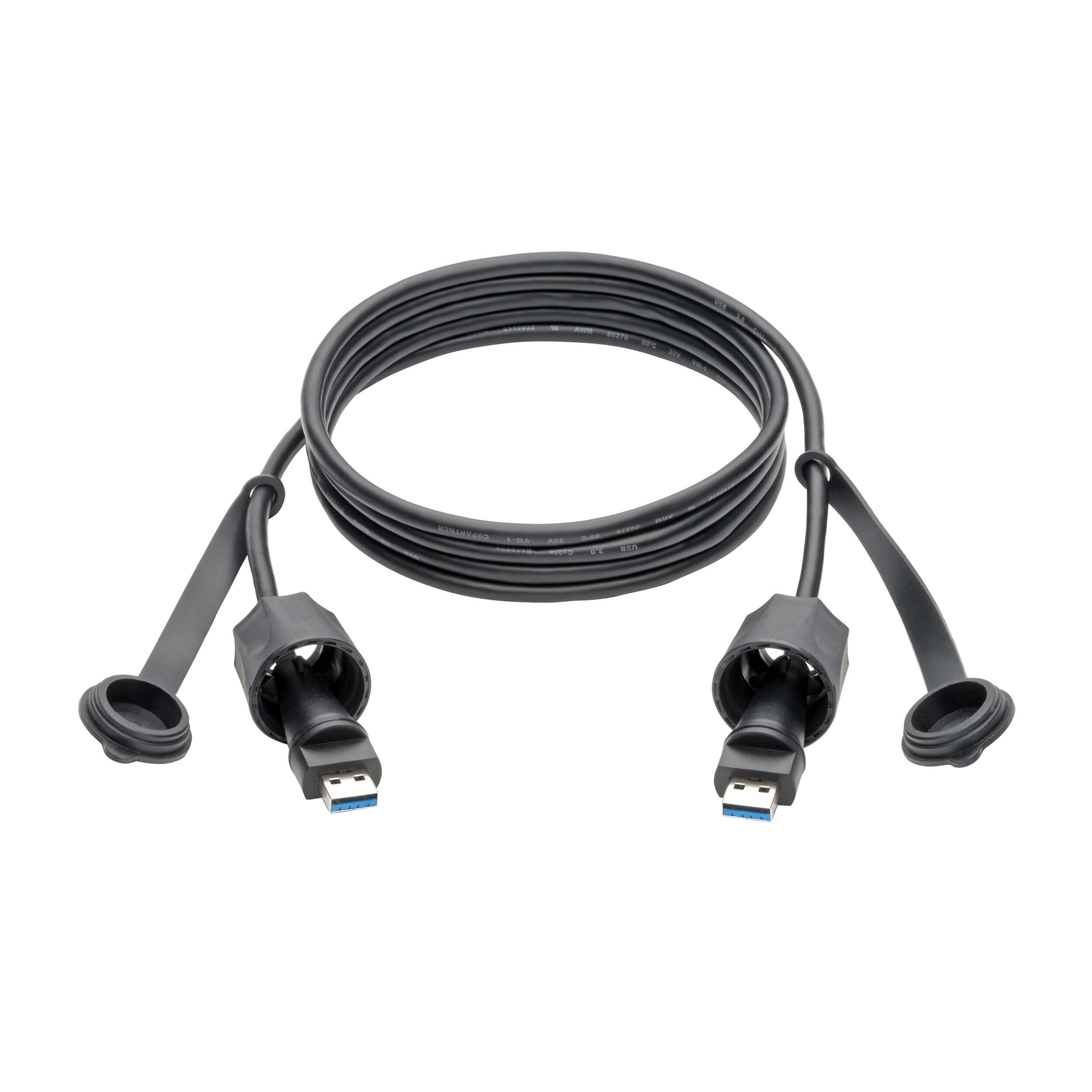 Kábel USB-A/ USB-A, SuperSpeed, USB 3.0/ 3.1, odolný IP68, tienený, (Samec/ Samec), 1.83m 
