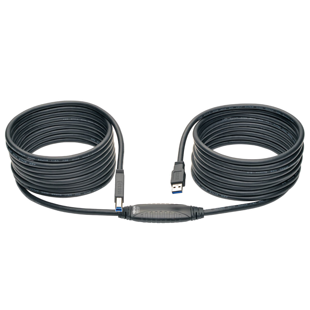 Kábel USB-A / USB-B, USB 3.0, aktívny SuperSpeed Repeater (Samec/ Samec), 7.62m 