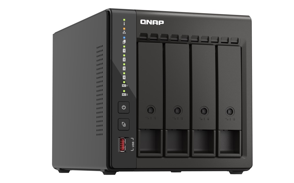 QNAP NVR QVP-41C (4core 2, 6GHz, 8GB RAM, 4xSATA, 2x2, 5GbE, 2xM.2 slot, 2xHDMI, kamery: 8 (max 24) 