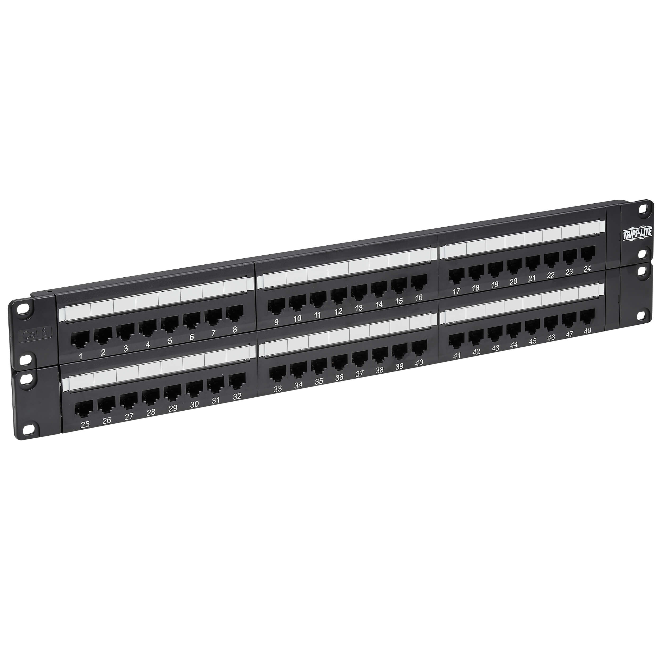 Patch panel pre montáž do racku 2U, 48x Cat6/ Cat5 568B, RJ45 Ethernet