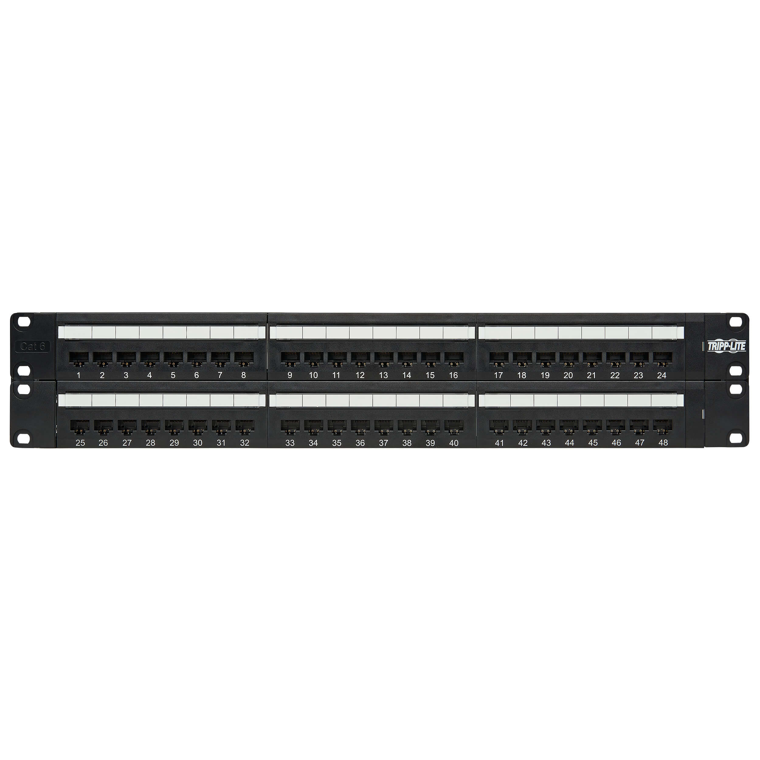 Patch panel pre montáž do racku 2U, 48x Cat6/ Cat5 568B, RJ45 Ethernet 