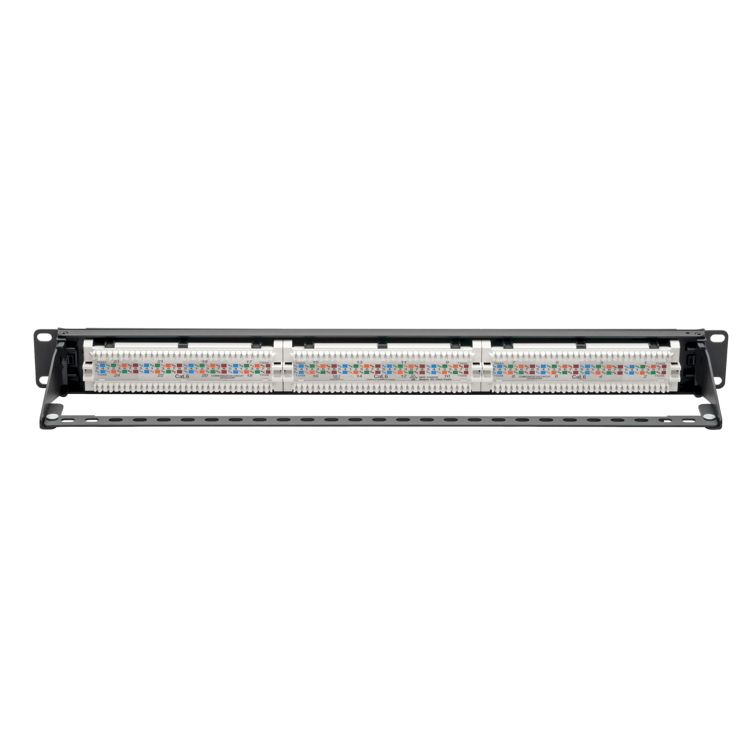 Patch panel pre montáž do racku 1U, 24x Cat6 PoE+ Compliant, 110/ Krone, 568A/ B, RJ45 Ethernet 