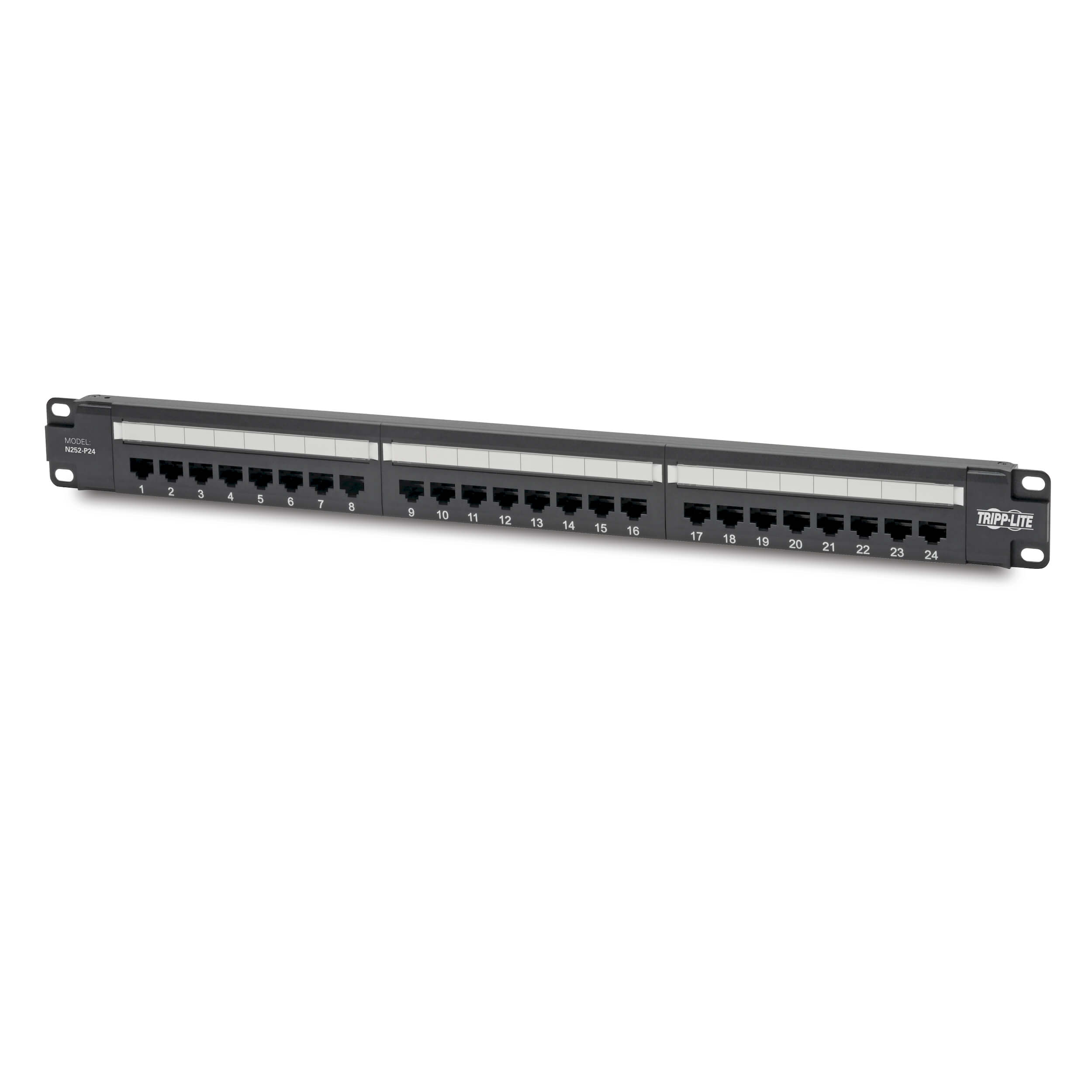 Patch panel pre montáž do racku 1U, 24x Cat6 PoE+ Compliant, 110/ Krone, 568A/ B, RJ45 Ethernet