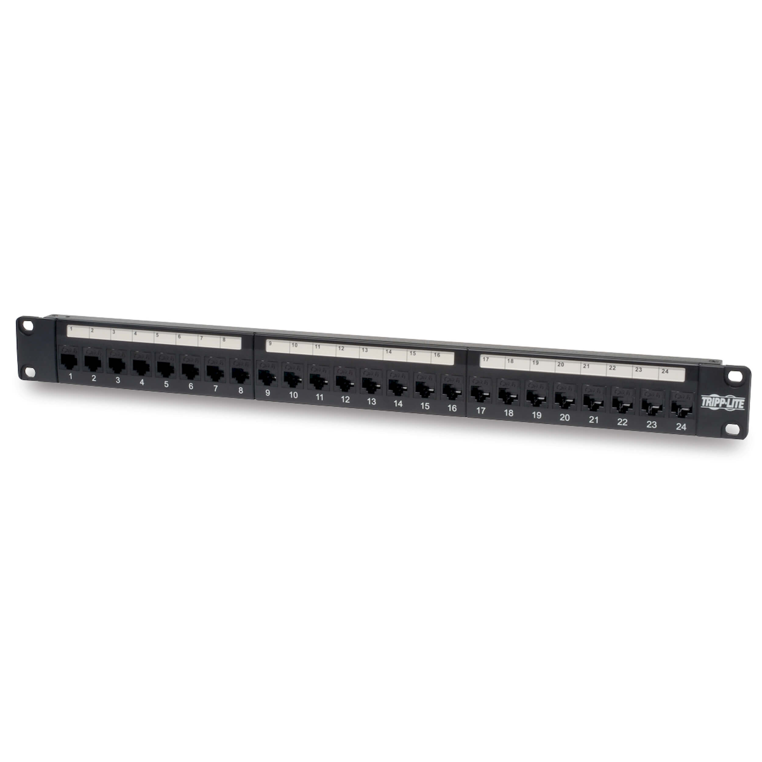 Patch panel priechodný pre montáž do racku 1U, 24x Cat6/ Cat5, RJ45 Ethernet
