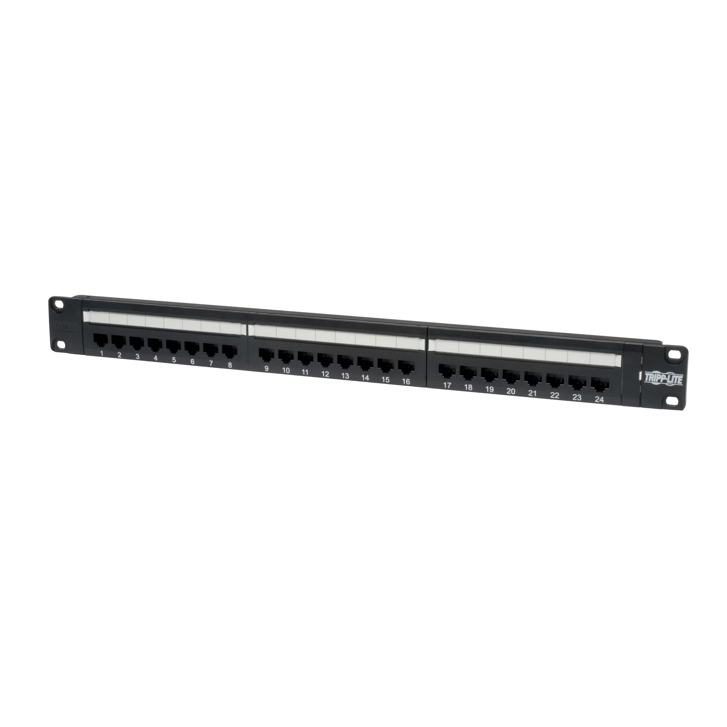Patch panel pre montáž do racku 1U, 24x Cat6/ Cat5, 568B, RJ45 Ethernet