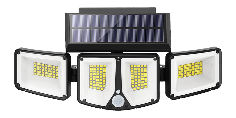 Vonkajšie solárne LED svetlo s pohybovým senzorom VIKING S180/ 1200lm/ 2200mAh/ 3 režimy/ IP65 