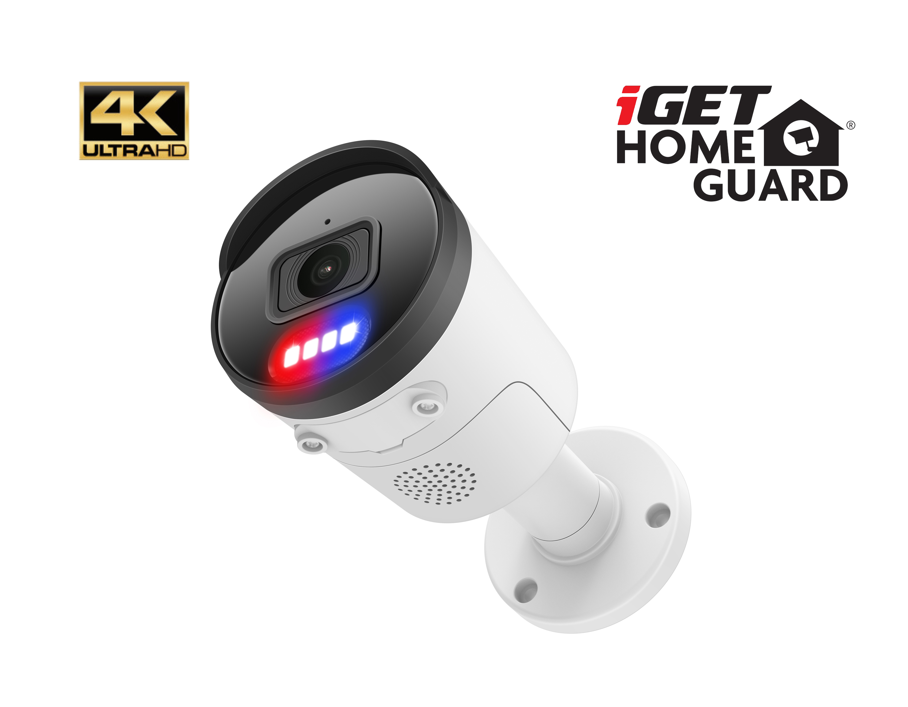 iGET HGNHK938CAM - UltraHD 4K PoE IP kamera, SMART detekcia, IP66, zvuk, nočný prísvit 40m, ONVIF 2.6 