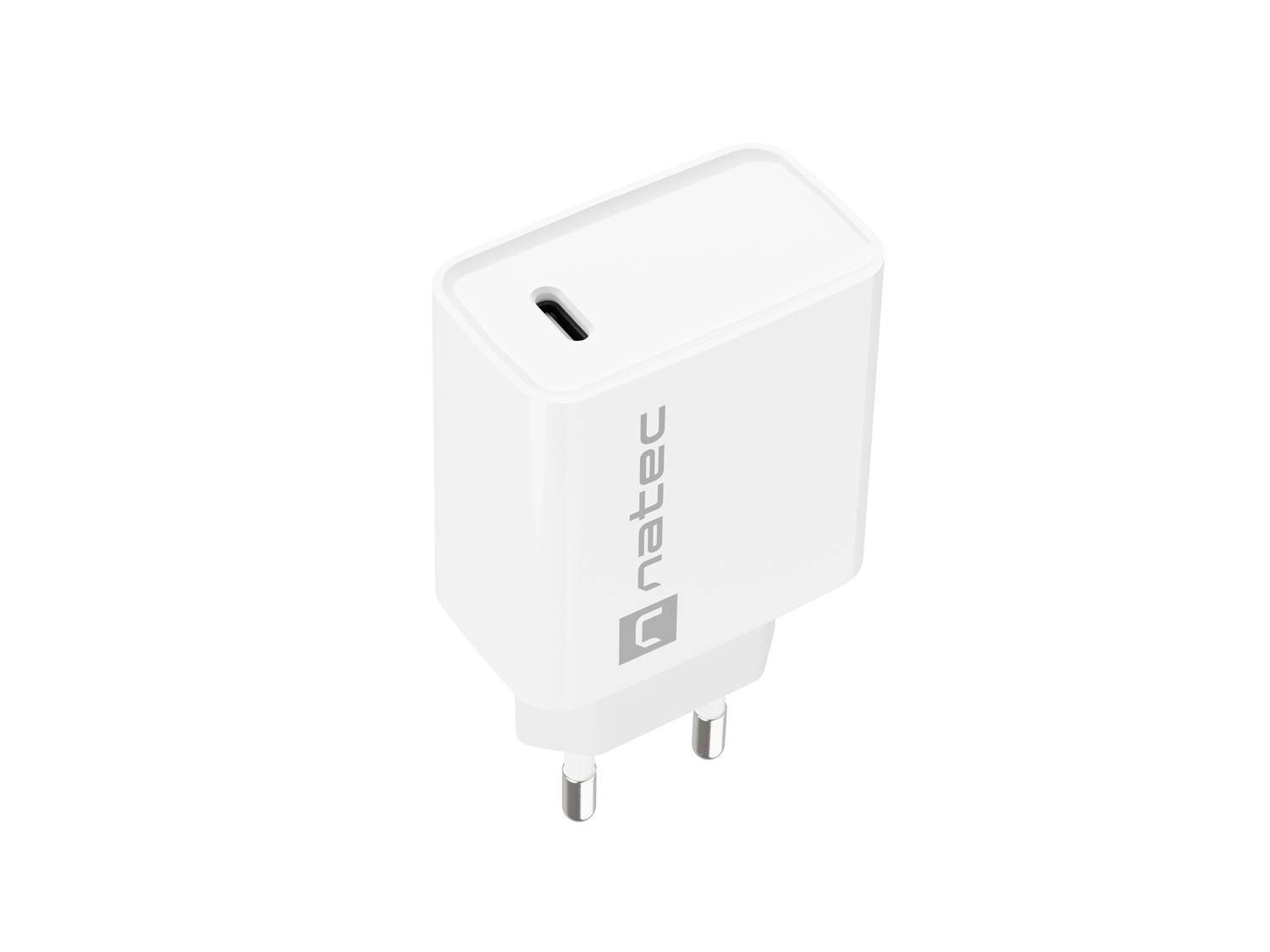 Univerzálna nabíjačka Natec RIBERA 20W 1X USB-C, biela 
