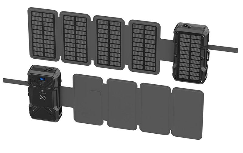 Solárna powerbanka VIKING TYR III/ Output: 1xUSB-C, 2xUSB-A/ Wireless charge 15W max/ 30000mAh/ LED svetlo 