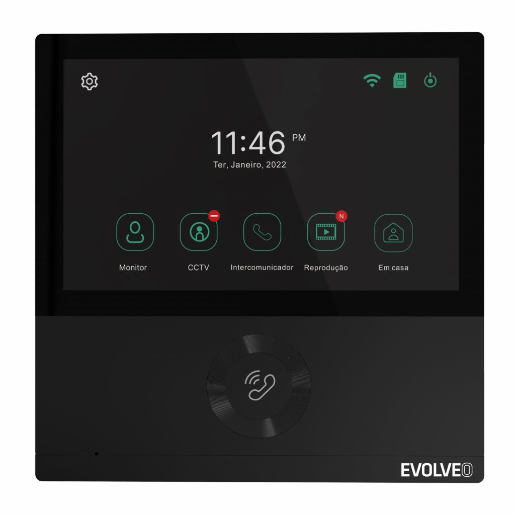 EVOLVEO DoorPhone AHD7, Sada domáceho WiFi videotelefónu s ovládaním brány alebo dverí, čierny monitor 