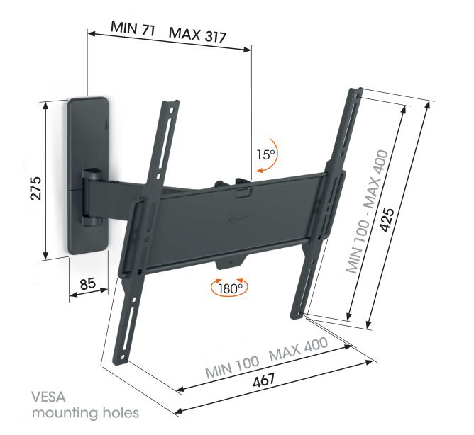 Vogel"s TVM 1423, TV rameno pre obrazovky 32-65", 25 kg 