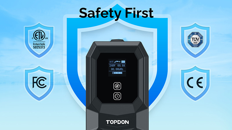 TOPDON PulseQ AC Portable - 3, 7 kW/ konektor IEC62196-2 Typ/ LCD displej/ IP65/ 5m 
