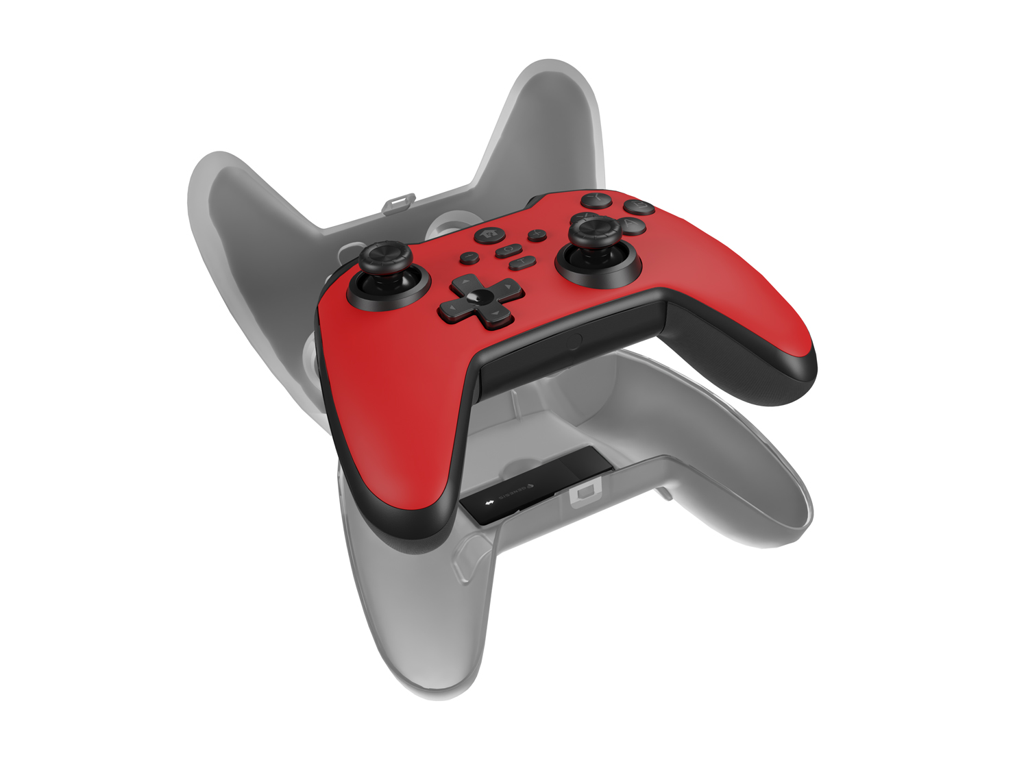 Drôtový gamepad Genesis MANGAN 300, pre PC/ Switch/ Mobil, červený 