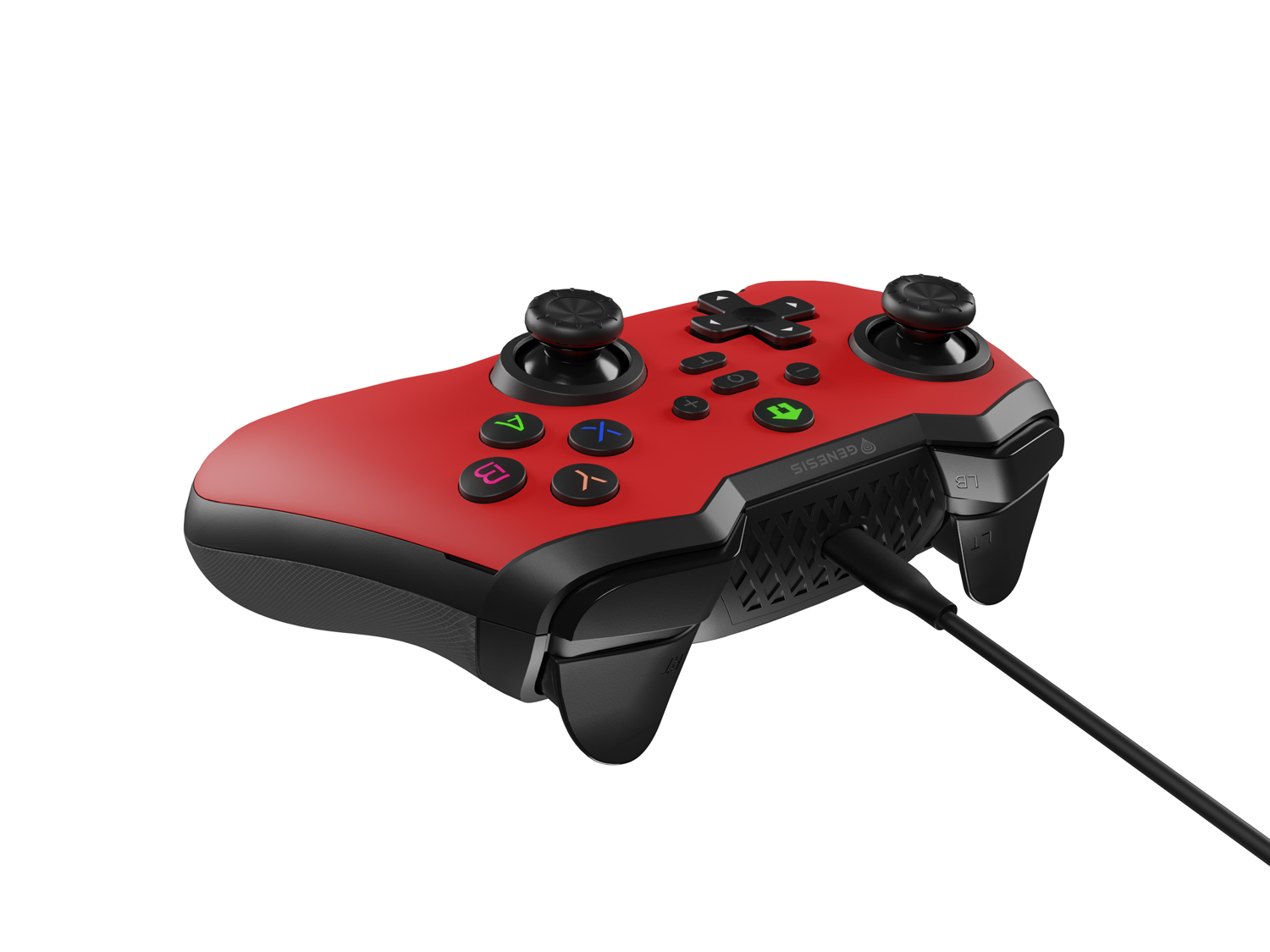 Drôtový gamepad Genesis MANGAN 300, pre PC/ Switch/ Mobil, červený 