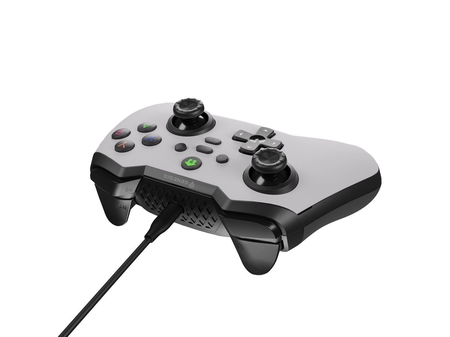 Drôtový gamepad Genesis MANGAN 300, pre PC/ Switch/ Mobil, biely 