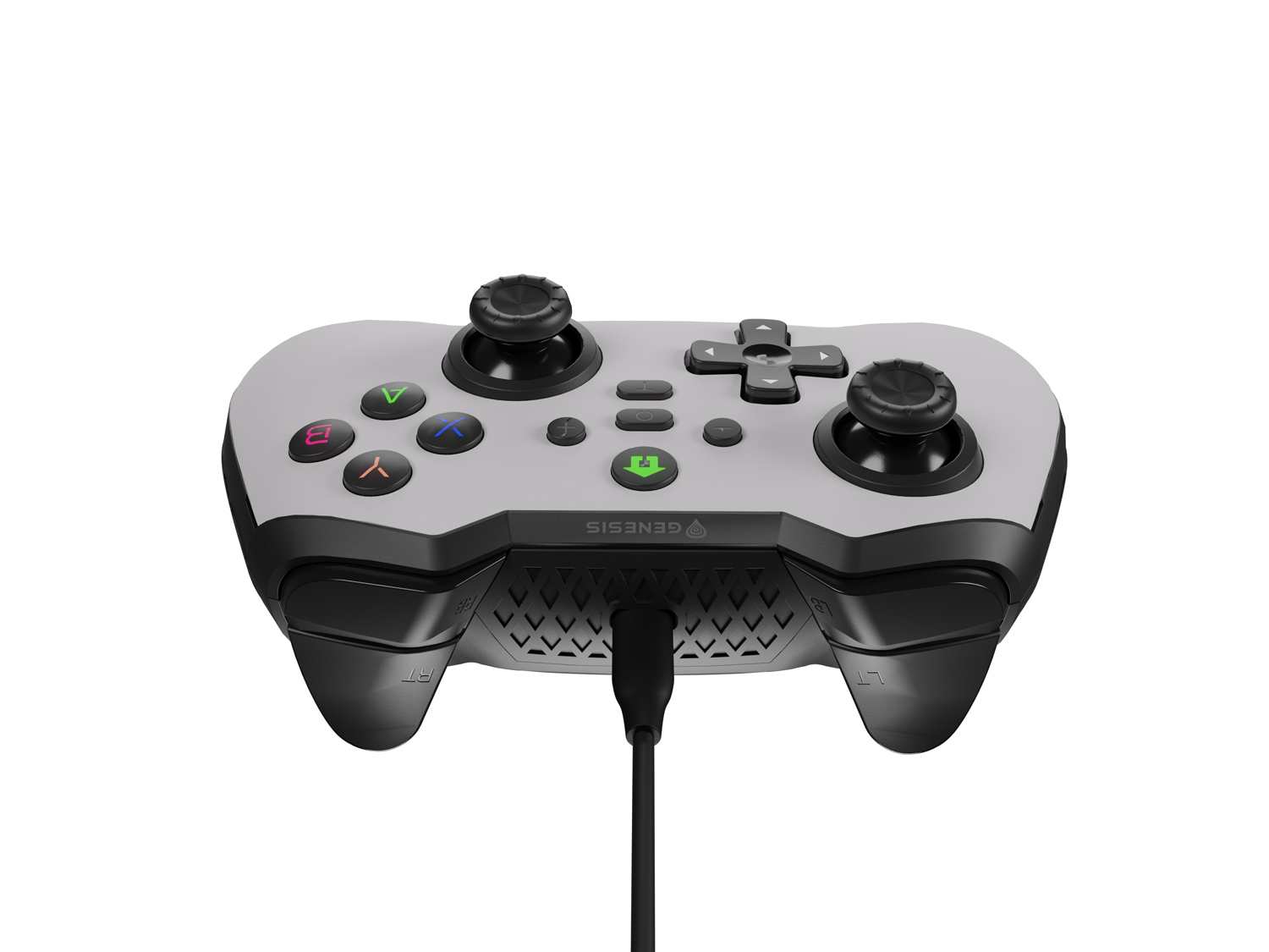 Drôtový gamepad Genesis MANGAN 300, pre PC/ Switch/ Mobil, biely 