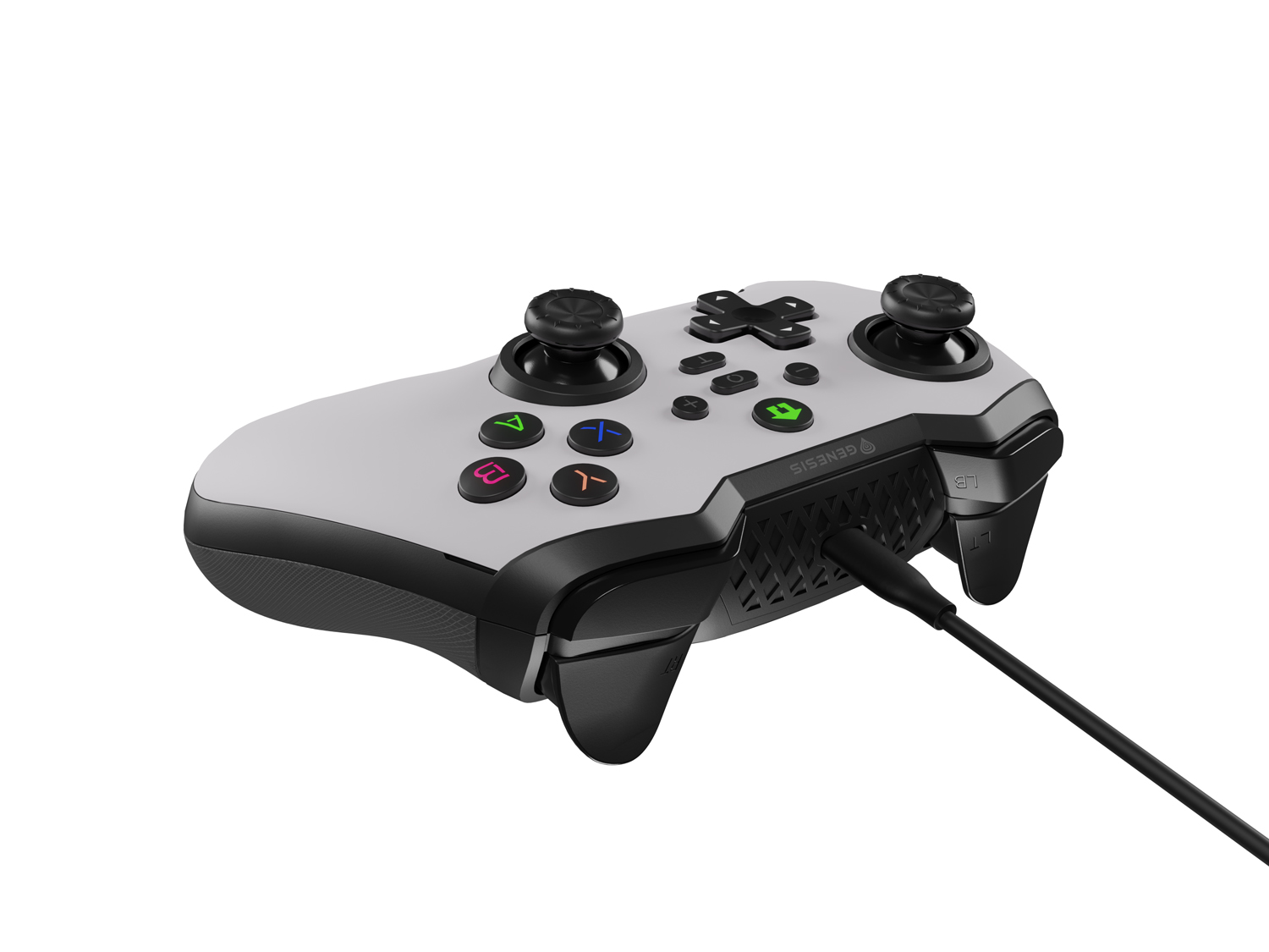 Drôtový gamepad Genesis MANGAN 300, pre PC/ Switch/ Mobil, biely 