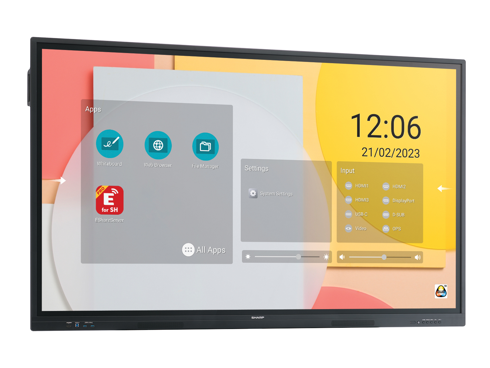 86" LED SHARP PN-LC862, 3840x2160, 16/ 7, 450cd, IR 
