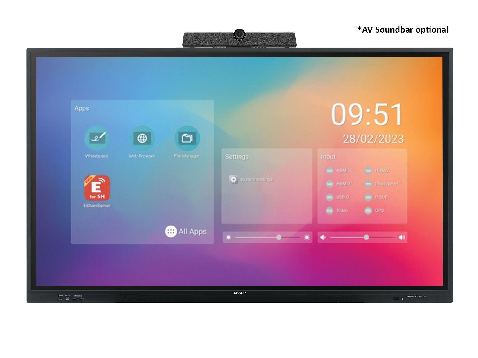 86" LED SHARP PN-LC862, 3840x2160, 16/ 7, 450cd, IR 