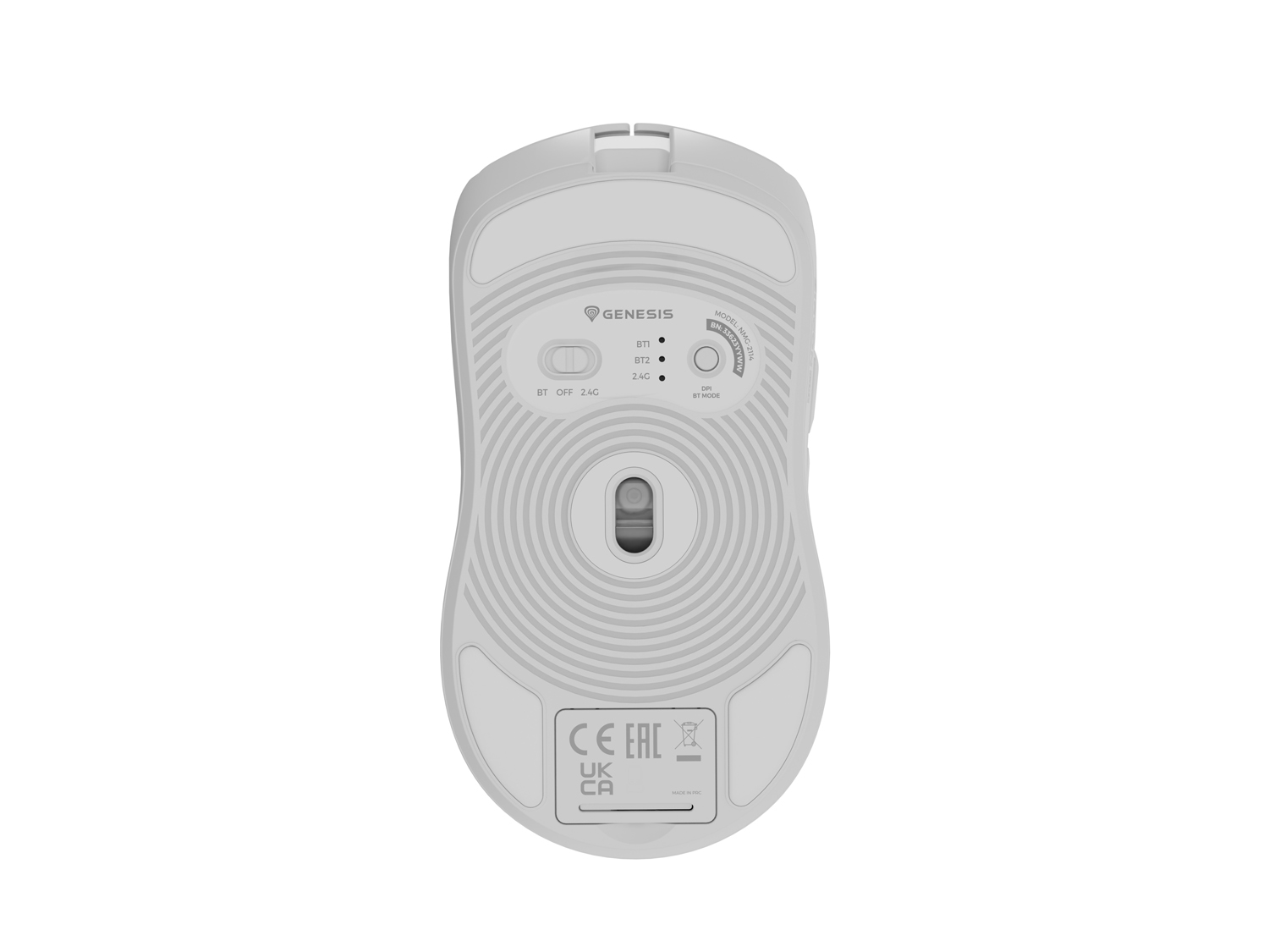 Genesis herná myš ZIRCON 500 G2/ Herná/ Optická/ 10 000 DPI/ USB+BT/ Biela 