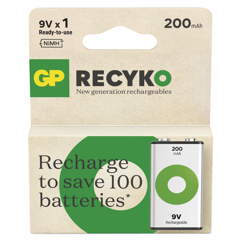 GP Nabíjací bat. ReCyko 200 (9V) - 1ks 