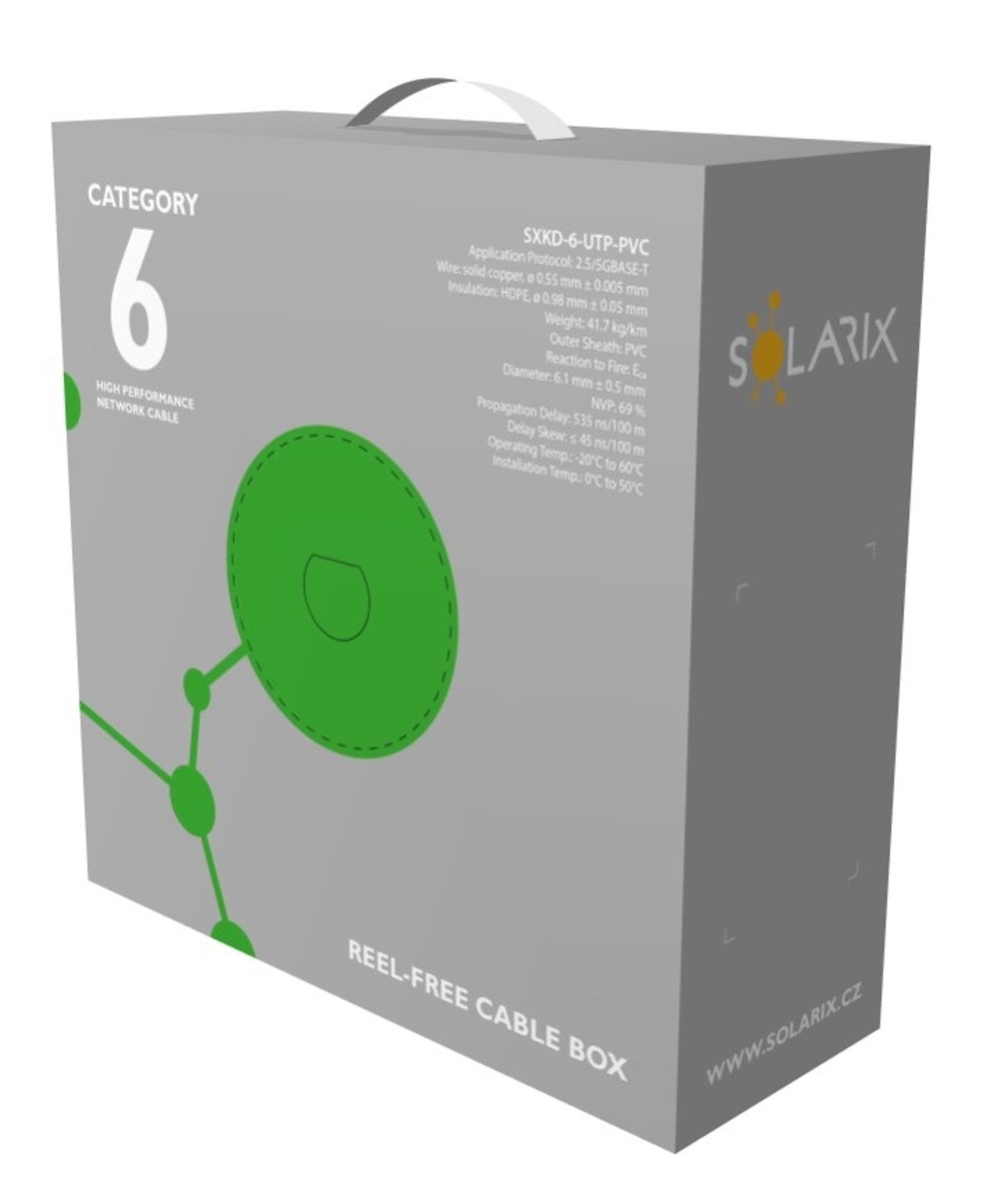 Inštalačný kábel Solarix CAT6 UTP PVC Eca 100m/ box SXKD-6-UTP-PVC 