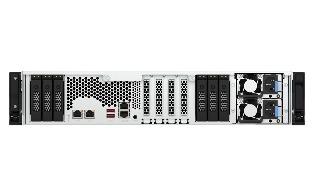 QNAP TS-h3077AFU-R7-64G (Ryzén Pro 5, 3GHz, ZFS, 64GB DDR5 RAM, 30x 2, 5" SATA, 2x 2, 5GbE, 2x 10GbE) 