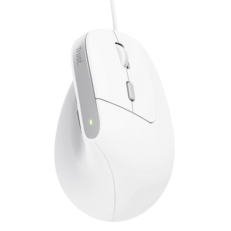 Trust Bayo II/ Vertikálna/ Optická/ Pre pravákov/ 2 400 DPI/ Drôtová USB/ Biela