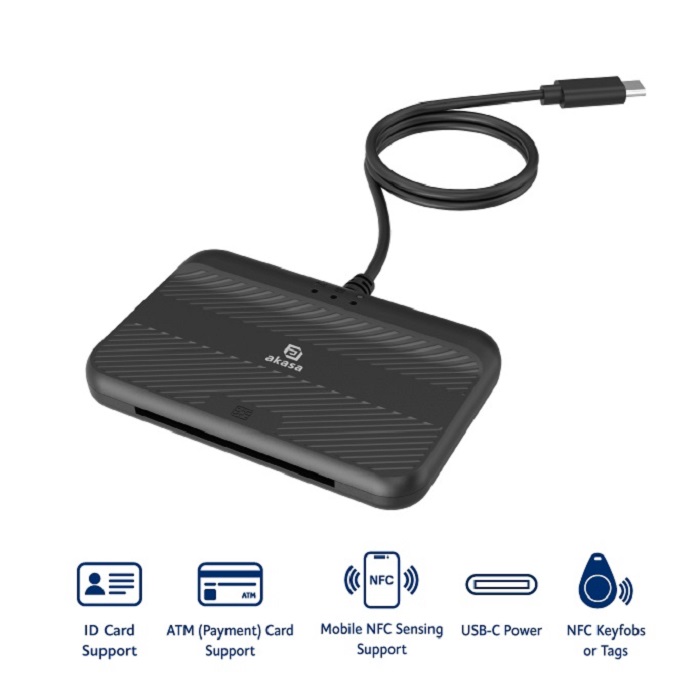 AKASA externá čítačka Smart kariet s NFC - eID a eObčanka 
