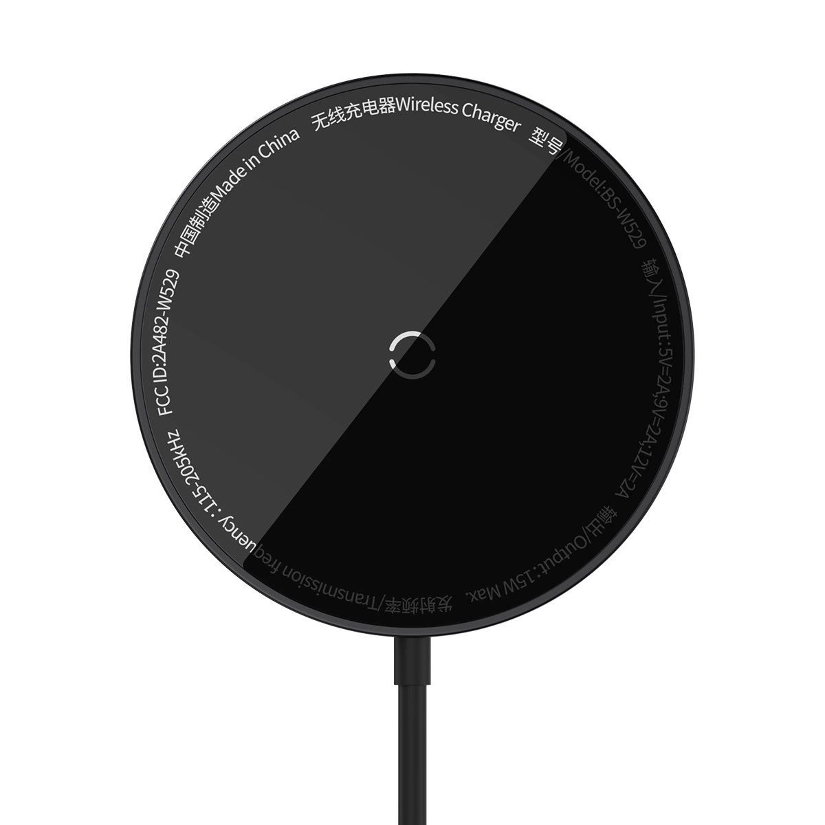 Baseus Bezdrôtová nabíjačka do siete Simple Mini3 15W USB-C čierna 