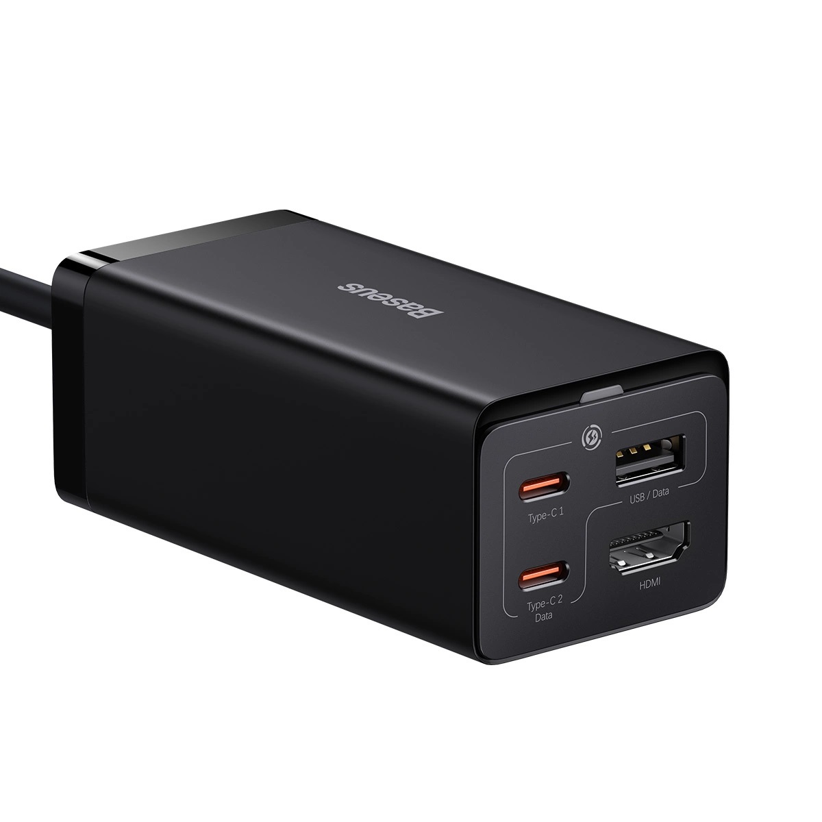 Baseus Nabíjačka do siete GaN5 Pro 2x USB-C/ USB-A/ HDMI 67W kábel 1.5m/ USB-C kábel 1m čierna 