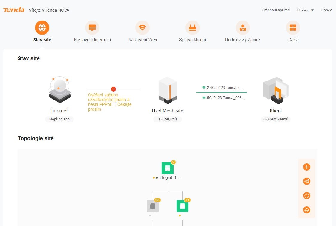 Tenda Nova EX3 (3-pack) WiFi6 AX1500 Mesh Gigabit systém, 6xGLAN/ GWAN, WPA3, VPN, SMART CZ aplikácie 
